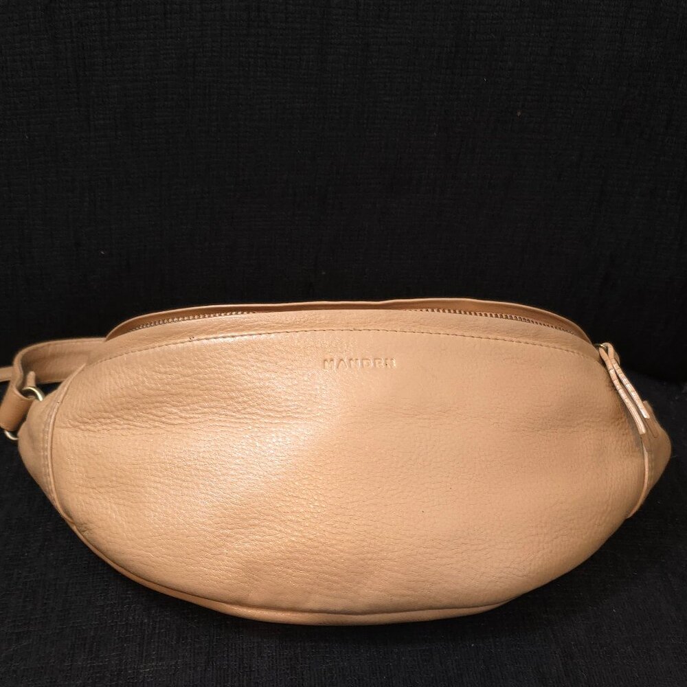 Mandrn Atlas Sand Beige Leather Adjustable Bum Bag